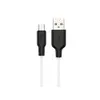 HOCO X21 Plus Silicone для передачи данных и зарядки USB-microUSB, флуоресцентный, 2.4A, 1м, черно-белый