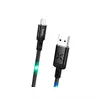HOCO U63 Spirit для передачи данных и зарядки USB-microUSB, LED подсветка активируется звуком, 2.4А, 1.2м, черный