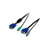 Кабель VGA 1,5м папа-мама + PS/2 папа-папа