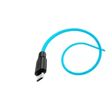 HOCO X21 Plus Silicone для передачи данных и зарядки USB-microUSB, флуоресцентный, 2.4A, 1м, черно-синий