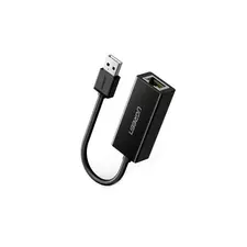 Конвертер сигнала UGREEN CR110 USB2.0 - LAN 10/100Mbps 0.10м чёрный 20254