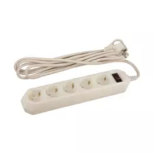 Сетевой фильтр ЭРА USF-5es-5m-W 5 гн 5м, ПВС 10А с/з с выкл. белый