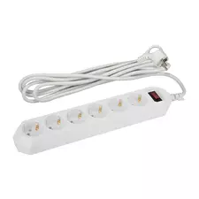 Сетевой фильтр ЭРА USF-6es-3m-W-BOX 6гн 3м, ПВС 10А с/з с выкл белый