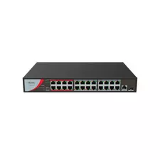 Коммутатор сетевой PoE HiLook NS-0326P-230(B) 1xUpLink 1Gb/s, 1xSFP 1Gb/s, 24xPoE 100Mb/s