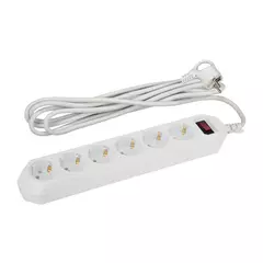 Сетевой фильтр ЭРА USF-6es-3m-W-BOX 6гн 3м, ПВС 10А с/з с выкл белый