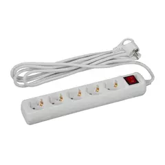 Удлинитель ЭРА UX-5es-5m 5 гн 5м, 3х0,75мм, с заземл, с выкл