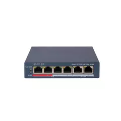 Коммутатор сетевой PoE HIKVISION PoE DS-3E1106P-EI/M 2xUpLink 100Mb/s, 4xPoE 100Mb/s