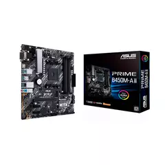 ASUS PRIME B450M-A II (mATX, AM4, AMD B450, 4x DDR4 4400MHz, 2x PCIe x16, 1x M.2, 6x SATA, 1GbE, 6x USB Rear, HDMI)