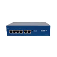 Коммутатор сетевой PoE DAHUA DH-S3006-4ET-45 (2xUpLink 100mb/s, 4xPoE 100mb/s) 45W