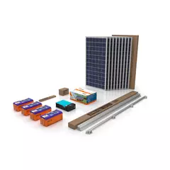 Солнечная станция ECO 5 под углом (Инвертор SmartWatt Eco 5K MPPT/Панель Delta SM 380-72M10шт/АКБ GEL 12200-4шт/Комплект для монтажа)
