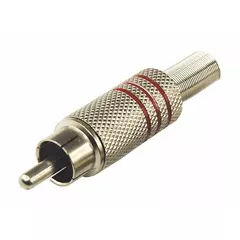 Разъем штекер RCA Rexant металл под винт черный/красный 14-0410