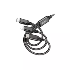 HOCO Data Cable X76 3-in-1 Super charging cable(iP+Type-C+Micro)
