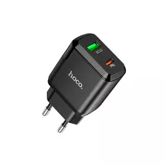 HOCO N5 Favor dual port PD20W+QC3.0 charger, black  (EU)