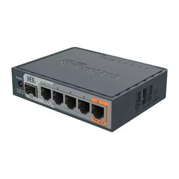 Маршрутизатор MikroTik hEX S RB760iGS 5xLAN 1Gb/s 1xSFP MicroSD USB PoE