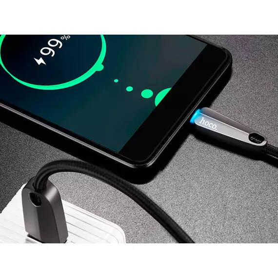 HOCO U35 Space для передачи данных и зарядки (умное отключение зарядки)USB-Type-C, 2.4A, 1.2м, черный