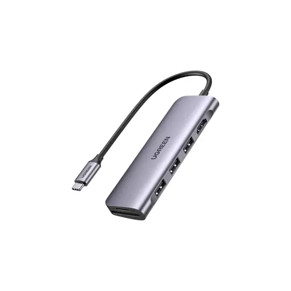 Конвертер UGREEN CM511 USB Type-C 3 USB 3.0 HDMI SD/TF