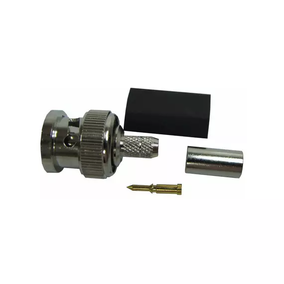 Разъем BNC под обжим папа средний с термоусадкой
