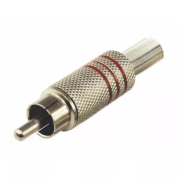 Разъем штекер RCA Rexant металл под винт черный/красный 14-0410