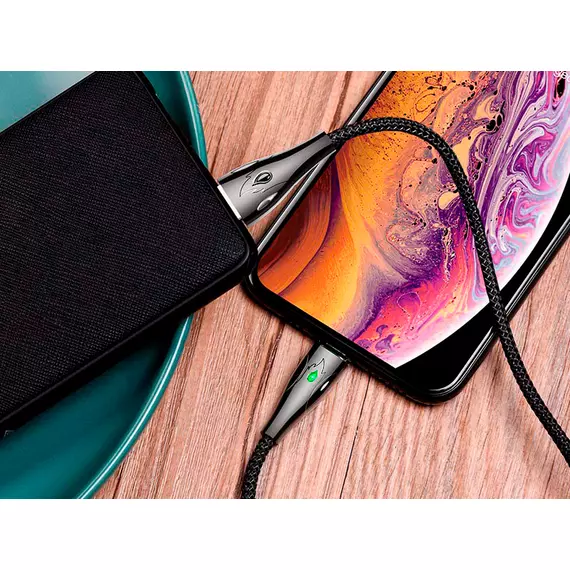 HOCO U75 Blaze для передачи данных и зарядки USB-Lightning, магнитный коннектор, 3A, 1.2м, черный