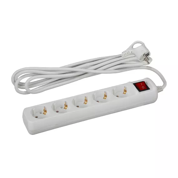 Удлинитель ЭРА UX-5es-5m 5 гн 5м, 3х0,75мм, с заземл, с выкл