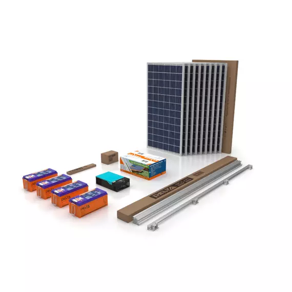 Солнечная станция ECO 5 без угла (Инвертор SmartWatt Eco 5K MPPT/Панель Delta SM 380-72M10шт/АКБ GEL 12200-4шт/Комплект для монтажа)