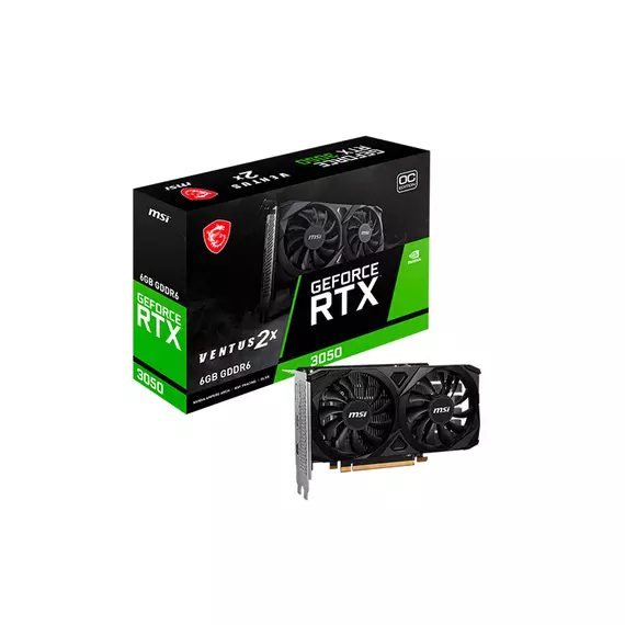 Видеокарта MSI GeForce RTX 3050 6G VENTUS 2X E OC 6G/96-bit