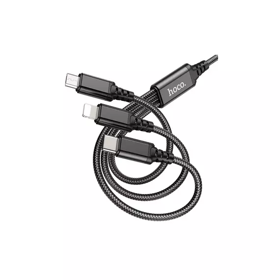HOCO Data Cable X76 3-in-1 Super charging cable(iP+Type-C+Micro)