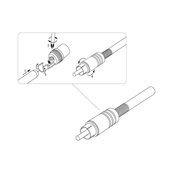 Разъем штекер RCA Rexant металл под винт черный/красный 14-0410