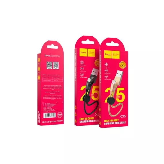 HOCO X35 Premium USB-Lightning для передачи данных и зарядки, 2.4А, 0.25m, black