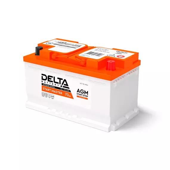 Стартерный авто Аккумулятор DELTA START MASTER 70 Ah AGM (278*175*190 мм)