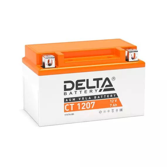 Аккумулятор Стартерный Delta CT 1207 12В 7А*ч