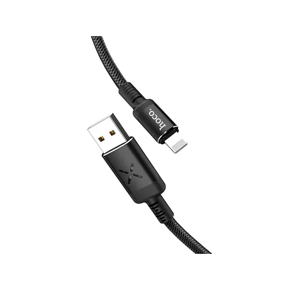 HOCO U63 Spirit для передачи данных и зарядки USB-Lightning, магнитный коннектор, 2.4А, 1.2м, черный