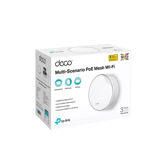 Mesh Wi-Fi система TP-LINK Deco X50-Poe (3-PK) AX3000 1xLAN 2.5Gb/s