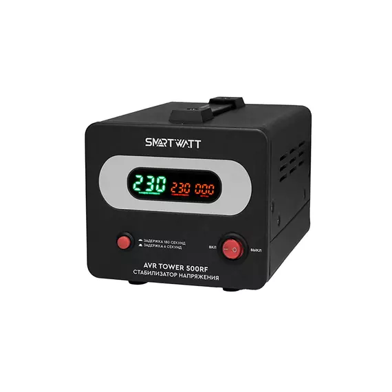 Напольный стабилизатор напряжения SMARTWATT AVR TOWER 8000RF  диапазон работы 140-260V, выход-клеммы, LED-дисплей