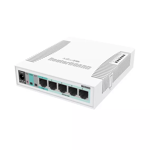 Коммутатор MikroTik RB260GS CSS106-5G-1S  5x1000Mb/s 2xPOE 1xSFP управляемый