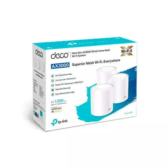 Mesh Wi-Fi система TP-LINK Deco X60(2-pack) AX5400 2xLAN 1Gb/s