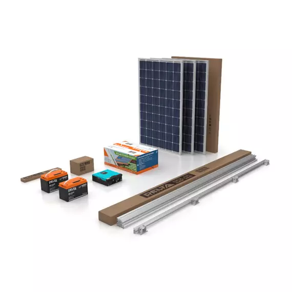 Солнечная станция ECO 3 без угла (Инвертор SmartWatt Eco 3K MPPT/Панель Delta SM 280-24P-4шт/АКБ CGD 12100-2шт/Комплект для монтажа)