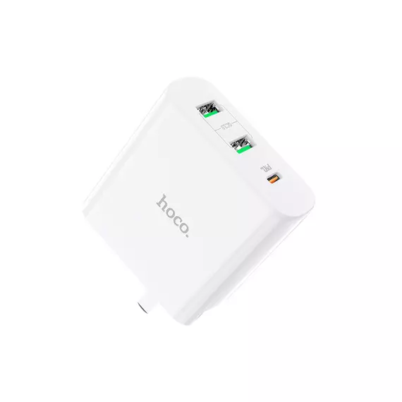 HOCO C74 Speedmaster 63Вт, 2xUSB, 1xType-C, белый