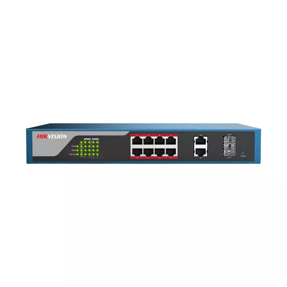 Коммутатор сетевой PoE HIKVISION DS-3E1310P-E  8x PoE 1GB/s управляемый