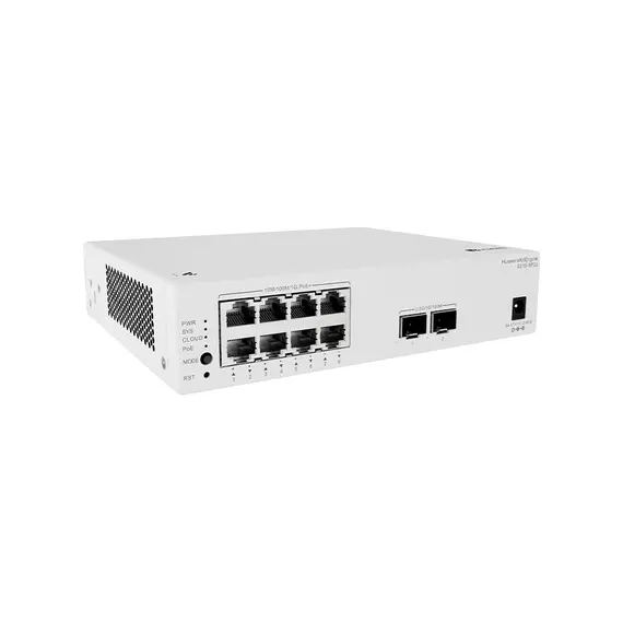 Коммутатор сетевой PoE Huawei S210-8P2J (8*10/100/1000BASE-T ports (2xUpLink 2.5Gb/s, 8xPoE+ 1Gb/s) 128W