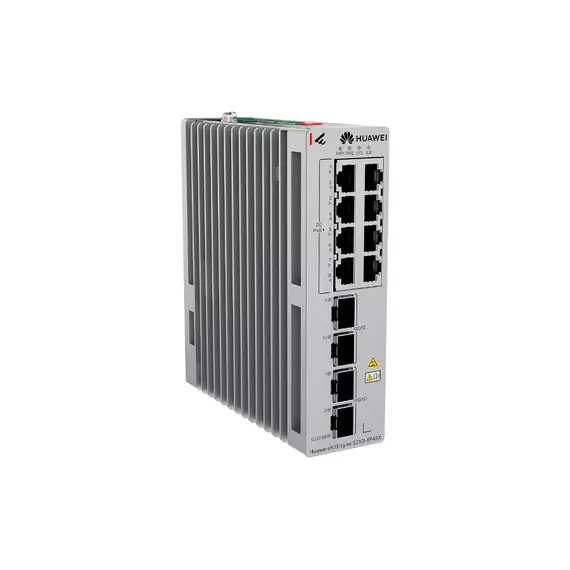 Коммутатор сетевой PoE Huawei S210I-8P4SX (2xUpLink SFP+ 10Gb/s, 2xSFP 1Gb/s, 8xPoE+ 1Gb/s, 60Gb/s, DIN) до 240W (внешний БП)