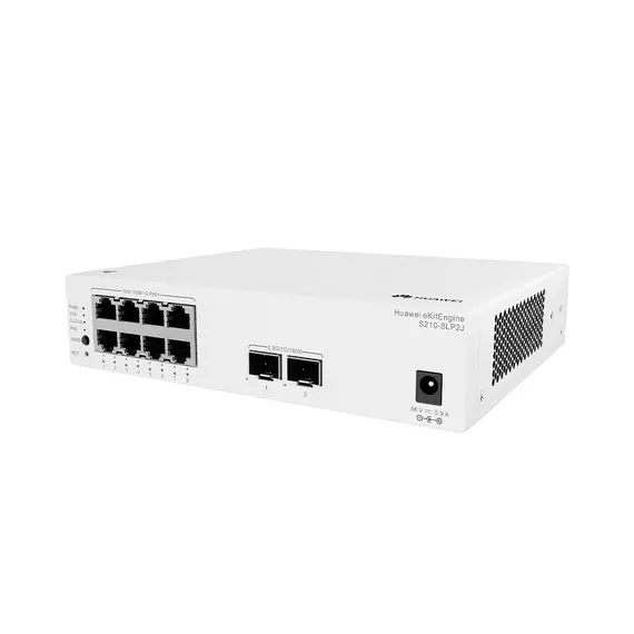 Коммутатор сетевой PoE Huawei S210-8LP2J (2xUpLink SFP 2.5Gb/s, 8xPoE+ 1Gb/s, 26Gb/s) 32W