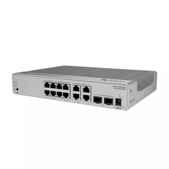Коммутатор сетевой PoE Huawei S310S-8P4UN2X (2xUpLink SFP+ 10Gb/s, 8xPoE+ 1Gb/s, 4xPoE++ 2.5Gb/s, 76Gb/s) 125W
