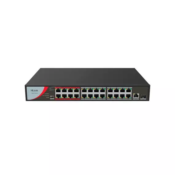 Коммутатор сетевой PoE HiLook NS-0326P-230(B) 1xUpLink 1Gb/s, 1xSFP 1Gb/s, 24xPoE 100Mb/s