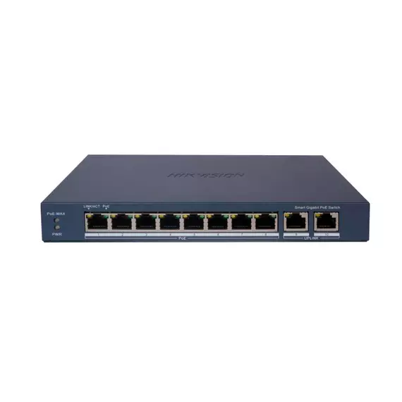 Коммутатор сетевой PoE HIKVISION DS-3E1510P-EI 2xUpLink 1Gb/s, 8xPoE 1Gb/s