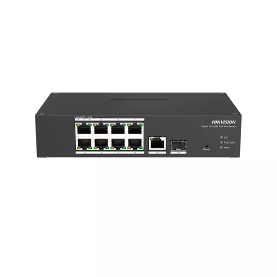 Коммутатор сетевой PoE HIKVISION DS-3T1310P-SI/HS 1xUpLink 1Gb/s, 1xSFP 1Gb/s, 8xPoE 100Mb/s