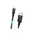 HOCO U63 Spirit для передачи данных и зарядки USB-Type-C, LED подсветка активируется звуком, 3А, 1.2м, черный