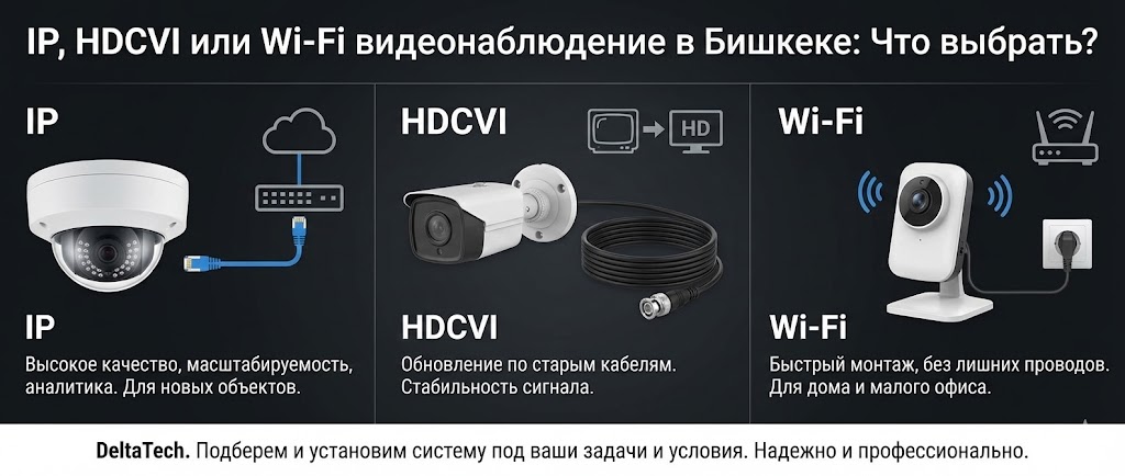 IP или HDCVI или Wi-Fi видеонаблюдение в Бишкеке — что выбрать | DeltaTech IP или HDCVI или Wi-Fi видеонаблюдение в Бишкеке — что выбрать | DeltaTech